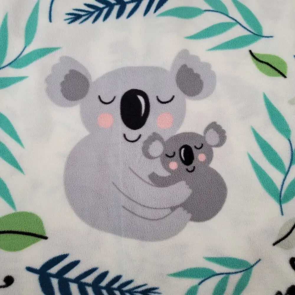 Koala Baby Blanket No Sew Tie Knot Fringe Edge Handmade Oh Baby Wild World